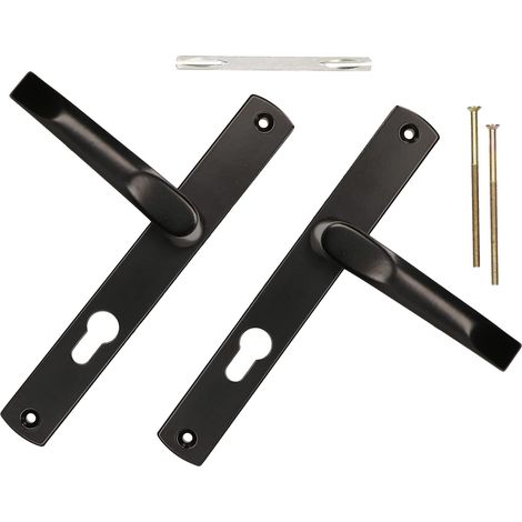 KOTARBAU Paire de poussoirs 72 mm avec long bouclier noir pour cylindre profilé moderne universel (1/5)