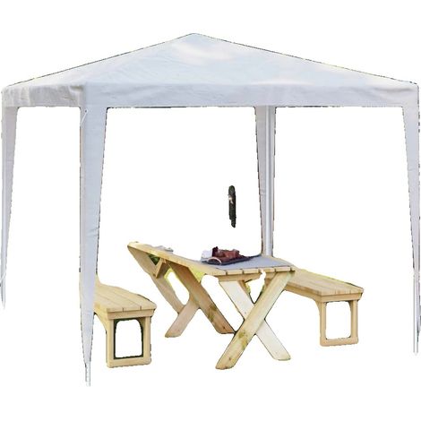 Tente de fête, tissu imperméable, installation facile, vert armée (1/2)