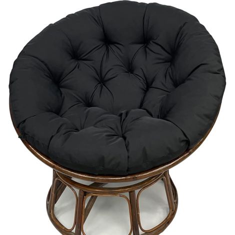 Fauteuil Jardin,Coussin de siège d'extérieur Ø50cm Imperméable Coton Balançoire Coussin à Dossier Épaissir Coussin pour Fauteuil de Jardin pour Accueil（noir）