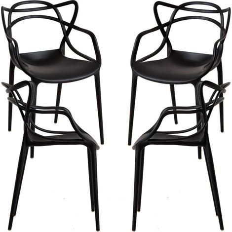 Packs Sillas Jardín - Pack 4 Sillas Korme - Negro (1/5)