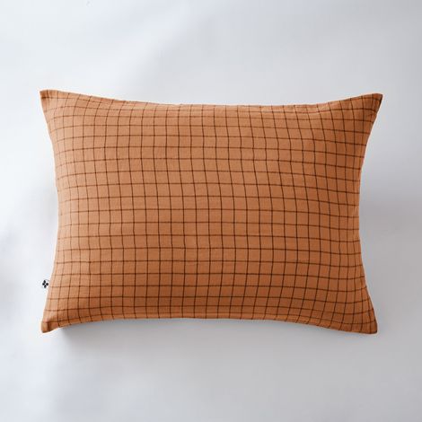 Taie d’oreiller 50 x 70 cm – Gaze de coton tissée – Gaïa Mix – Abricot (1/4)