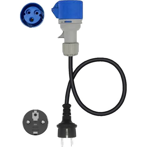 EV-Ladegerät, Schuko- und CEE-Kompatibilität, 16A Strom, Blaue CEE 32A auf 16A (1/2)