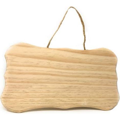 Targhetta in legno 2 pezzi con corda in canapa da appendere targa personalizzabile con decoupage pittura appendino per porta Con punte 25X17X1 cm (1/3)