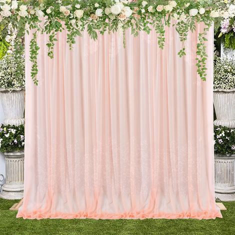 2 Voilages Rouge Sang 1,5x3m, Rideaux Transparents Polyvalents en Arche pour Photographie, Mariage, Décoration de Fond (1/5)