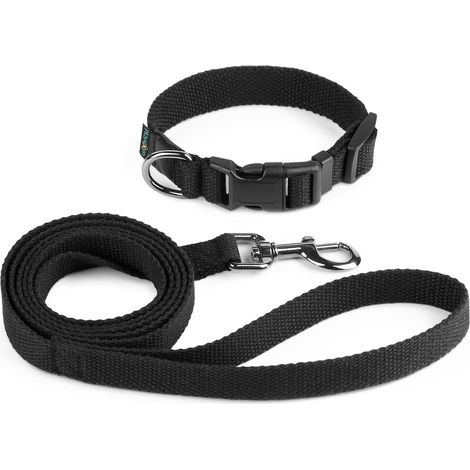 Collier et laisse pour chien en coton doux, ensemble réglable pour chiots et chiens, confortable et respirant (1/5)