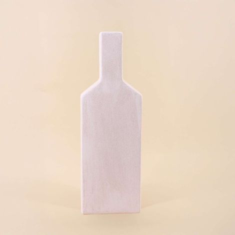 Vase bouteille géométrique en grès, H48cm