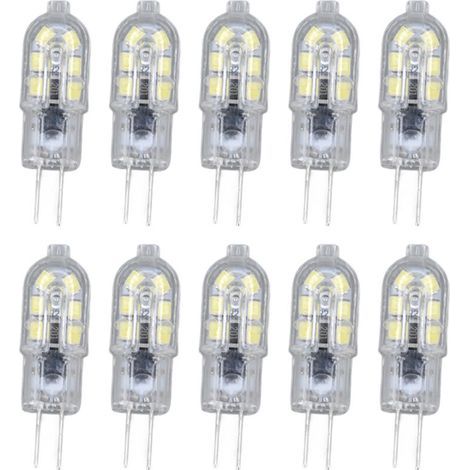 Jeffergarden Ampoule LED G4 2835 transparente, 10 paquets, lampe à LED, prise, AC220V, pour armoire de camping-car, lumière de paysage, lumière blanche 6500K (1/5)