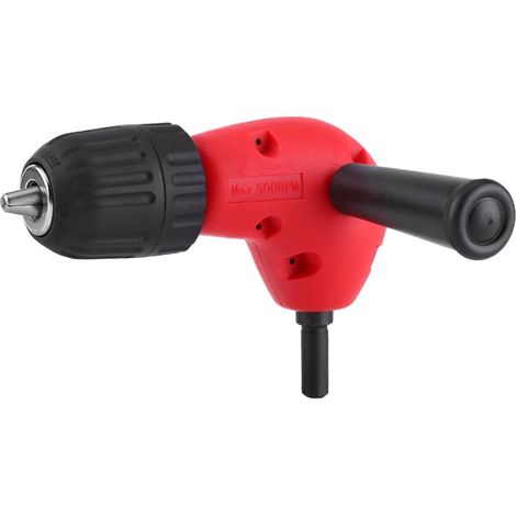 CSPARKV 1 pieza de taladro eléctrico de ángulo recto de 90 grados, mandril sin llave de vástago redondo de 9,5 mm
