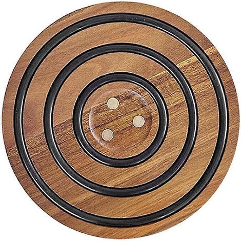 Magnetischer Holzuntersetzer, wärmeisolierende Tischmatte, runder Holzuntersetzer mit Magnetfuß, Holzuntersetzer (1/5)