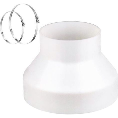 Reducteur Tuyau Climatiseur Mobile, Rèducteur Ø 100–150 mm Avec 2 Colliers en Acier Inoxydable Adaptateur Universel, Rèducteur de Conduit pour Système de Ventilation (150-100 mm) (1/4)