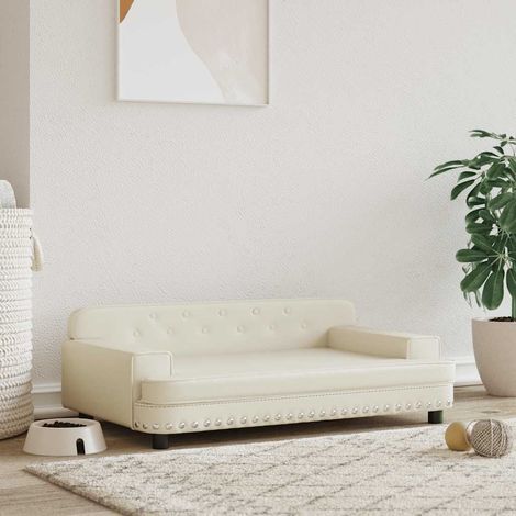 vidaXL Lettino per Cani Crema 90x53x30 cm in Similpelle