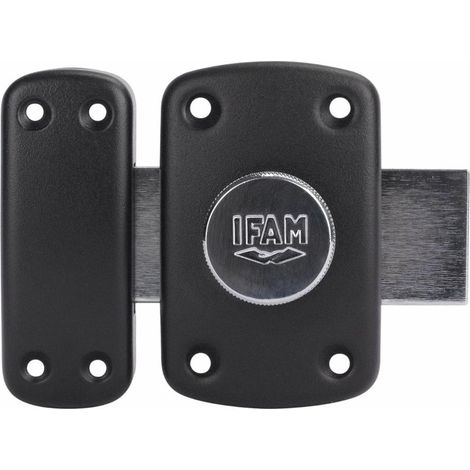 Verrou coulissant B6, boulon rotatif, verrou antivol pour porte, serrure superposée, levier 110 mm, 2 tours, 6 pistons, 3 clés de sécurité, idéal pour portes intérieures, couleur noire (1/2)