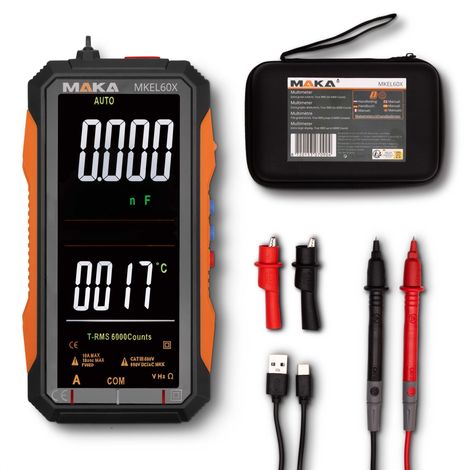 Multimètre MAKA MKEL60X USB C 6000 points true RMS