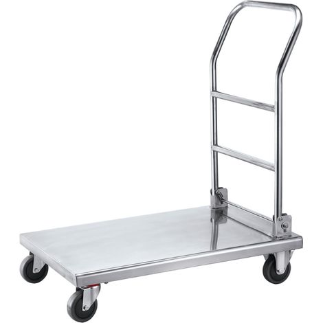 Chariot de transport pliable en inox (820 x 520 mm) PREMIUM - GOLDINOX