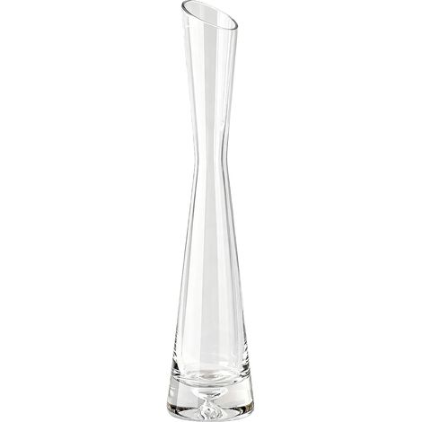 Vase de fleurs en verre transparent fait à la main - Vase oblique à tige unique pour la maison, le bureau, la décoration de mariage (25 cm) (1/5)