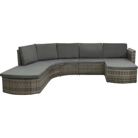 Maison Exclusive - 4-tlg. Garten-Lounge-Set mit Auflagen Poly Rat (1/5)