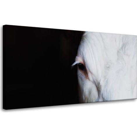 Leinwanddruck „Tiere: Auge einer Kuh“, 80 x 40 cm