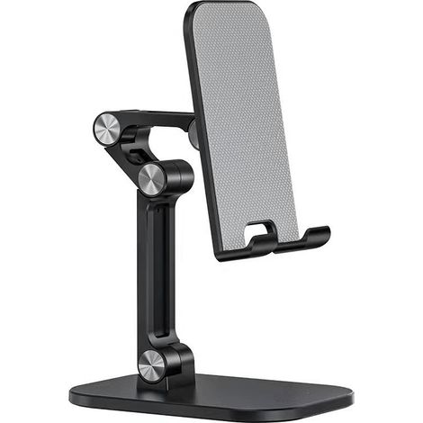 Support pour téléphone portable et iPad, support de bureau réglable en hauteur et en angle, support pliable, support plus large compatible avec tous