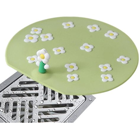 Couvercle de siphon de sol vert 15 cm - Joint d'étanchéité renforcé en silicone D (1/5)