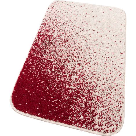 Tappeto Bagno Camera Scendiletto Doccia Vasca Antiscivolo Assorbente Shaggy Soffice IBISCO A Rosso - 60x120 cm