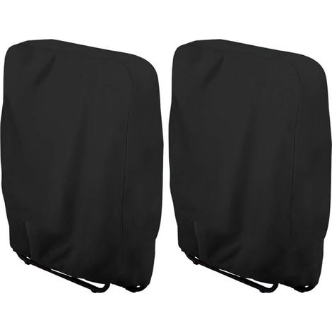 Housse De Chaise Longue Pliante, 2 Pièces Housse De Protection Pour Chaise Longue Pliante, Housse Transat Jardin Imperméable, Housse Relax Jardin Pour Fauteuil Relax, W71×H110cm (Noir) (1/5)