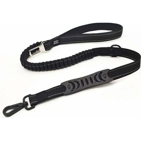 Anti-tear dog leash, car safety leash for small, medium and large dogs, durable reflective nylon (110cm, black) (1/5)