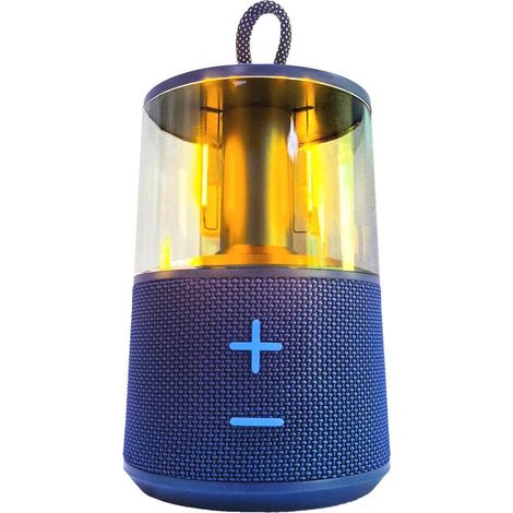 Lampada da campeggio a LED ricaricabile portatile con altoparlante Bluetooth, lampadina a LED vintage per tenda, lampada vintage per tavolo da pub all'aperto (blu) [classe energetica A]
