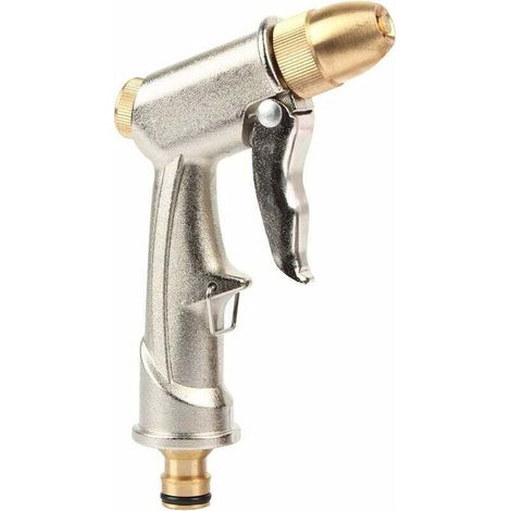 Metal Garden Hose Gun, High Pressure Water Gun, Garden Water Gun, for Washing Car, Pets, Garden, Lawn, Yard 1pc (Satin Copper Plating) MUMU (1/4)
