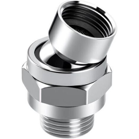 Shower Connector Ball Joint Shower Head Swivel Ball Adapter Brass Adjustable Arm Extension Universal Component Polish ChromePSB101-CH (1/4)
