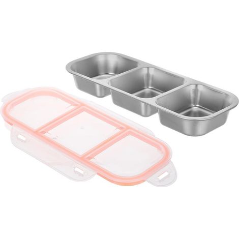 Boîte à bento Alipis 600 ml en acier inoxydable avec 3 (1/5)