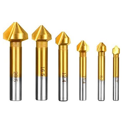 Kit 6 Frese Svasatore Svasatori Conici HSS per trapano avvitatore legno metallo (1/5)