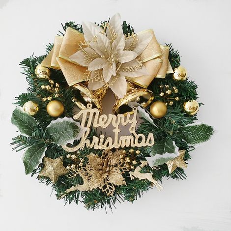 Christmas Wreath, 30cm Christmas Door Garland, Christmas Balls, Red Berries and Bows, Fake Christmas Wreath for Front Door, Festive, Indoor and Outdoor Decoration (1/5)