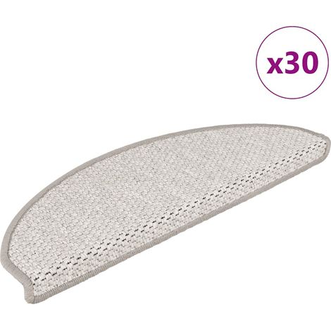 Stufenmatten Selbstklebend Sisal-Optik 30Stk. 65x21x4cm Platina