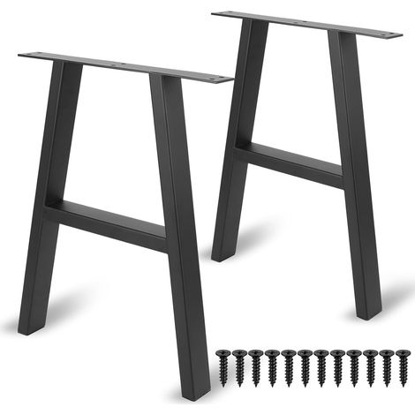 2 Pcs Pied de Meuble, Pied de Tables, Pieds de Table Basse en Métal en Forme de A Noirs, Pieds pour Table à Manger, Banc, Bar, avec Vis (l 30,5 cm x H 40 cm) (1/5)