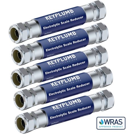 5x Keyplumb Inline Electrolytic Scale Reducer Inhibitor 15mm Compression WRAS