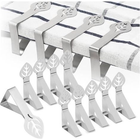 10 Pièces Pince Nappe Exterieur,Pince pour Nappe de Table, Nappe de Table Exterieur Inoxydable 7.5 x 4.5 cm pour Banquet Étiquette (1/4)