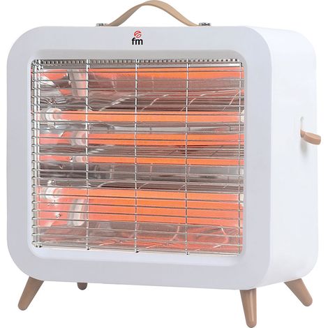Chauffage De Sol à Quartz Ev-700,700 W, Anti-basculement, Blanc, 35 X 11 X 31 Cm