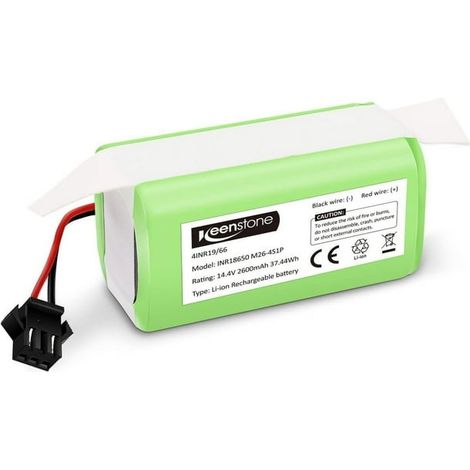 Batterie Li-ion rechargeable 14,4 V 2600 mAh, batterie de remplacement pour aspirateur robot compatible