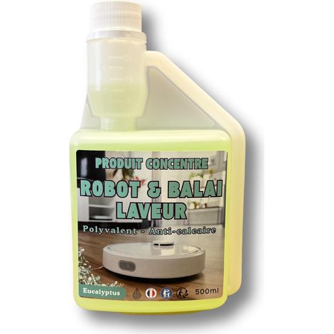 AT 150 Produit Nettoyant Sol pour Robots Laveurs de Sol, Concentré Détergent 500 ml, Convient à Tous Robots avec Réservoir d'Eau. Le choix anti-calcaire, pratique et économique (doseur). (Eucalyptus) (1/4)