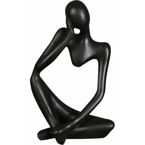 Statue abstraite en résine pour salon Noir unique statues et sculptures (Black ) (1/5)