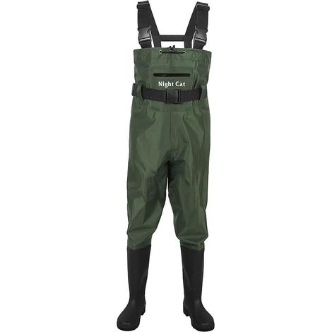 Cuissardes Night Cat pour hommes et femmes, imperméables et respirantes, avec bottes, vertes, taille 45 (1/5)