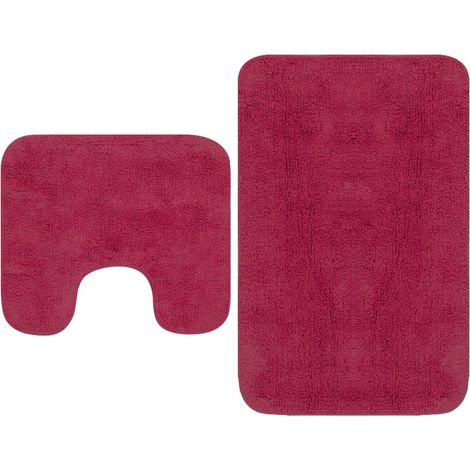 Bathroom Mat Set 2 Pieces Fabric Fuchsia vidaXL