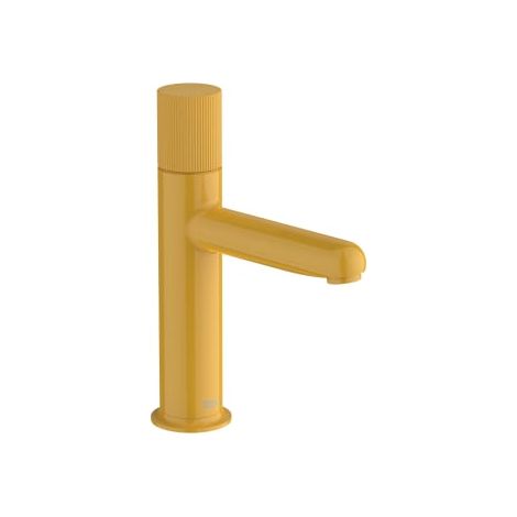 MEZCLADOR LAVABO NU DE CUERPO LISO CON AIREADOR Y MANETA STRIPES AMARILLO MIEL