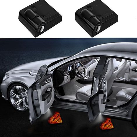 Zweierpack Wireless Autotür HD projektor Licht, Autotür Willkommen LED Light, Personalisierte Autotür Logo Licht Projektor, Passend für alle Autos (Rotes Superman-Logo)