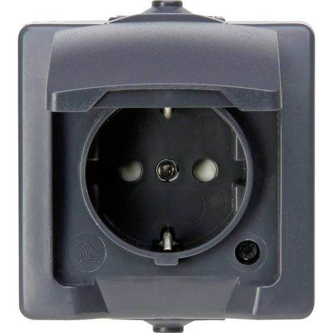 Kopp 107815006 Interruttore per ambienti umidi Presa con coperchio ribaltabile Nautic Antracite 1 pz.