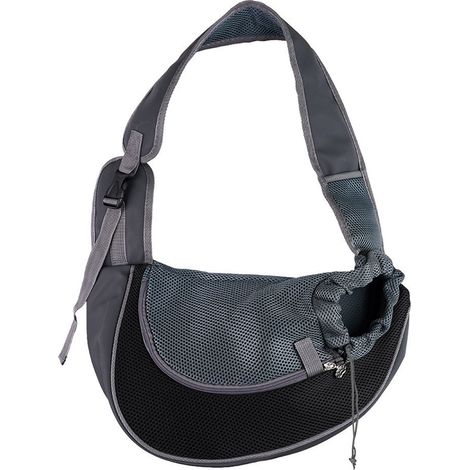 Sac à dos de transport pour chat avec panier en filet respirant pour voyage et déplacement jusqu'à 10 kg couleur noire (1/2)