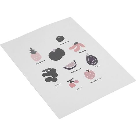 Affiche éducative préscolaire imperméable pour bébé, tableau mural d'apprentissage avec autocollant double face, fruits (1/5)