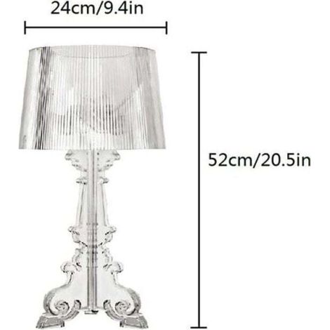 Lampe de Table - Petite Lampe de Salon Design - Bour Transparent - Acrylique, Plastique