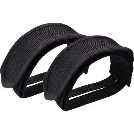 1 Paire Vélo Pédales Sangles à Pédale Toe Clips Sangles Bande pour Vélo à Pignon Fixe, Noir (1/4)