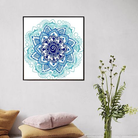 Kit de peinture diamant fleurs motif cristal DIY 25x25cm pour décoration maison (1) (1/4)